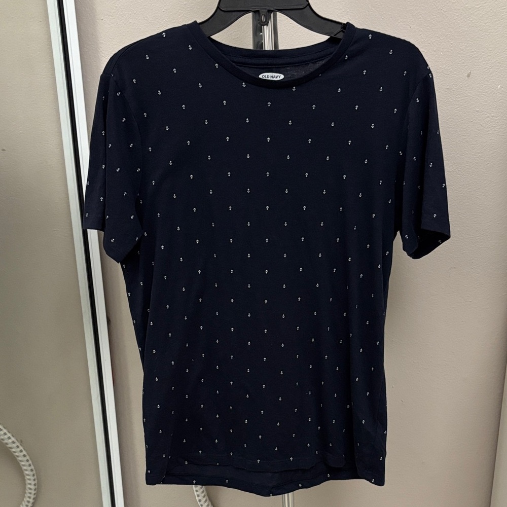 Old Navy Men's Navy Tee with Small Anchors Pattern